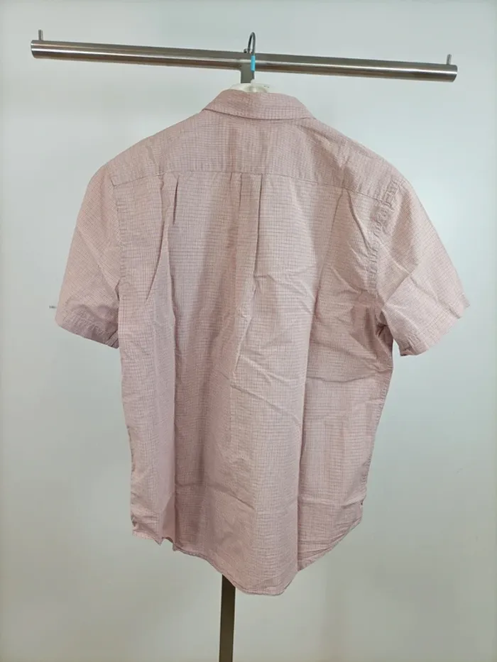 Chemise à manches courtes à carreaux rose et verte Lacoste taille 40 (M) A901 - photo numéro 2