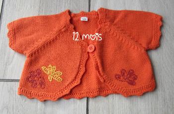 Gilet forme boléro bébé fille