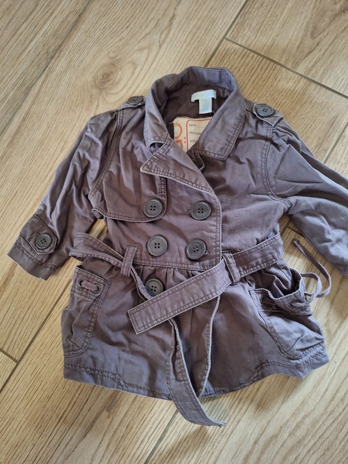 Trench manteau gris 6 mois fille