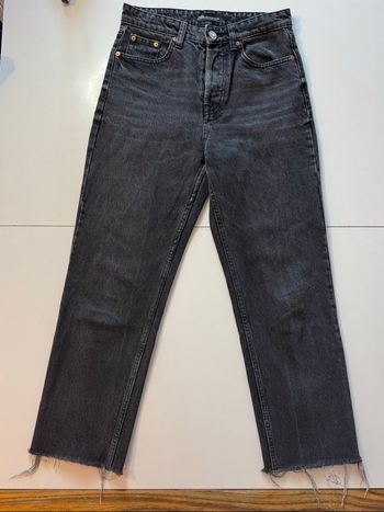 Jean droit gris noir délavé – Zara - 36