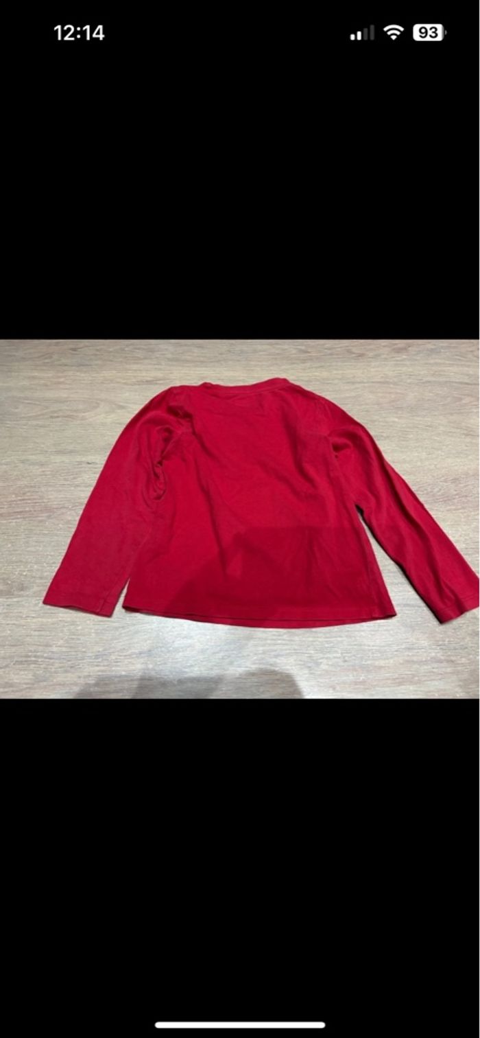 Teeshirt manches longues rouges 5 ans