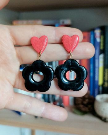 Boucles fleur et coeur