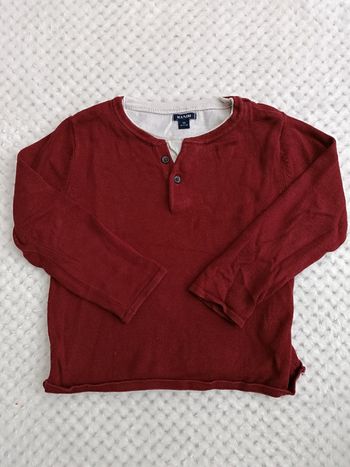 Pull Bordeaux Effet Superposé – Kiabi 3 Ans