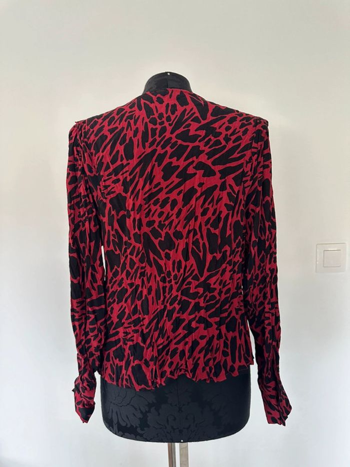 Chemisier blouse rouge et noir - photo numéro 4