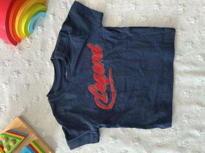 teeshirt manches courtes marine inscription rouge devant 6 mois bout'chou - photo numéro 4