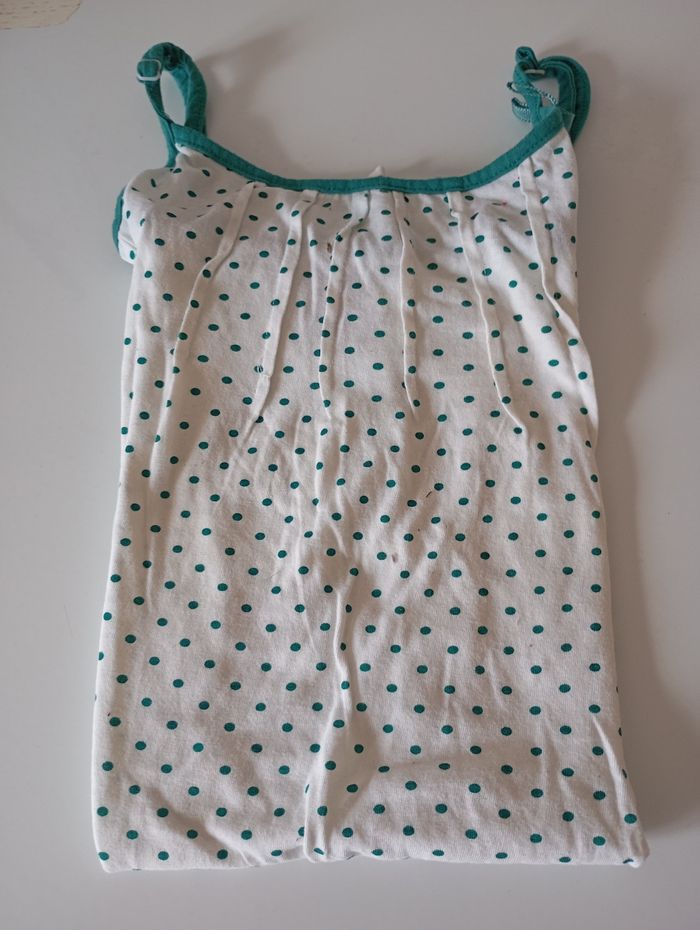 Chemise de nuit ou robe d'été. 10 ans . Coton . Blanc et vert . Chat . Graine de rêve. Très bon état - photo numéro 3
