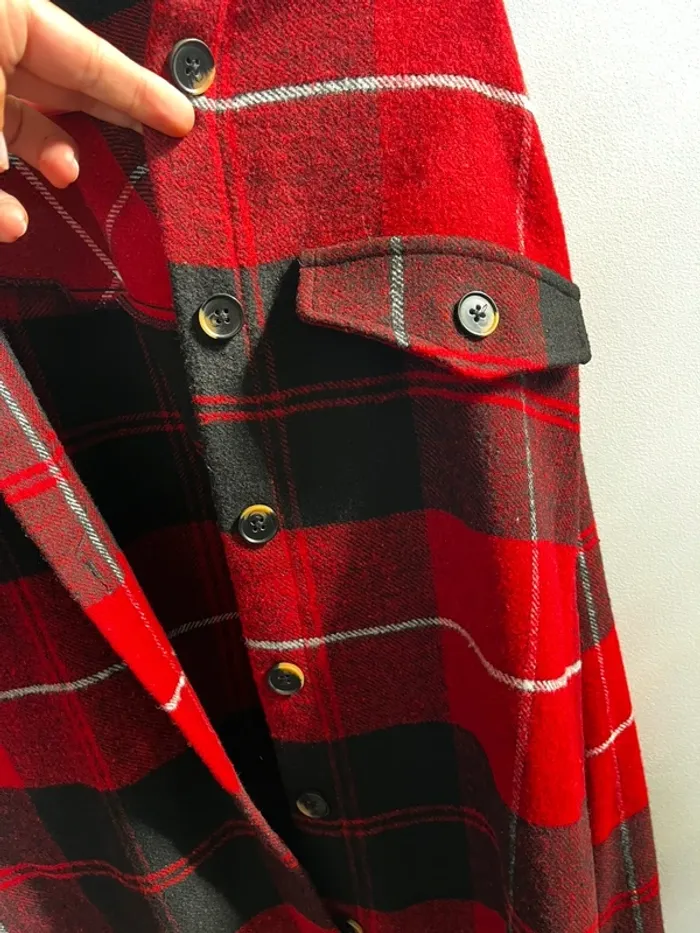 Veste, sur chemise, femme, rouge et noir à carreaux de facto - photo numéro 4