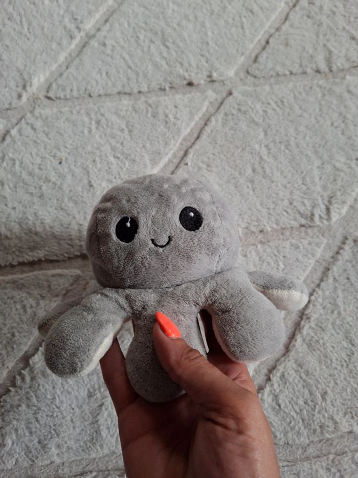Peluche pouple/ pieuvre réversible selon humeur enfant
