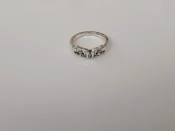 Bague argentée tendance en acier inoxydable