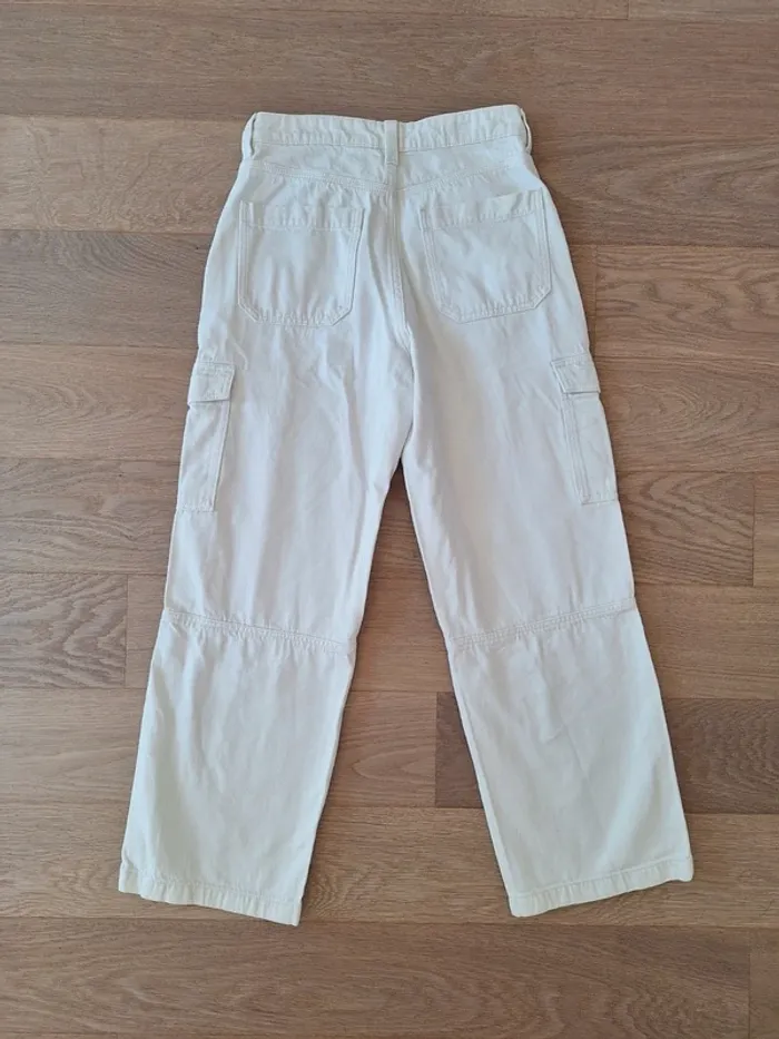 Jean pantalon cargo blanc H&M S 36 - photo numéro 5