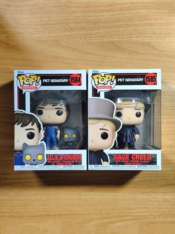 Lot De 2 Funko Pop! Movies - Ellie & Church 1584 / Gage Creed 1585 (Pet Sematary)