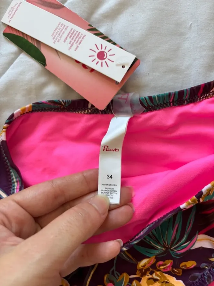 Lot 4 maillots de bain bikini haut et bas multicolore fluo pailleté fleurie Penti taille XS/34 neuf - photo numéro 9