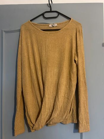 Petit top à paillettes et manches longues doré • Pako Litto/vintage • Taille L/40