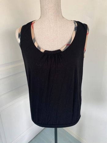 Débardeur noir motif écossais