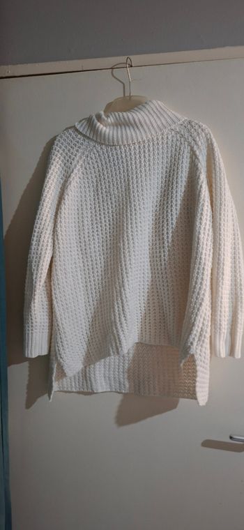 Pull col roulé blanc