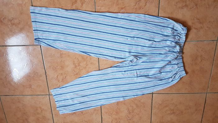 Bas de pyjamas homme 38 bleu clair à rayures - photo numéro 5