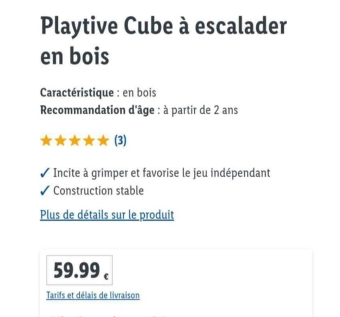 Cube a escalader pour enfant en bois - photo numéro 2