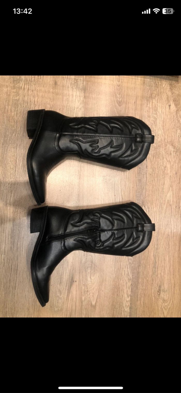 Santiags simili cuir 39 noir - photo numéro 7