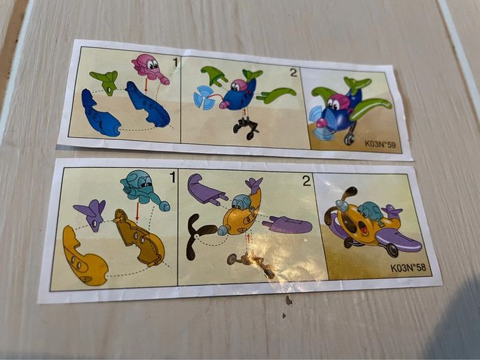Lot de 4 Jouets Kinder Drôles d’avions (2002) Série Complète - photo numéro 4