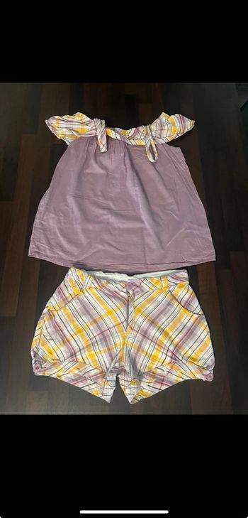Ensemble short petit haut taille 10 ans vertbaudet parfait état 100% coton