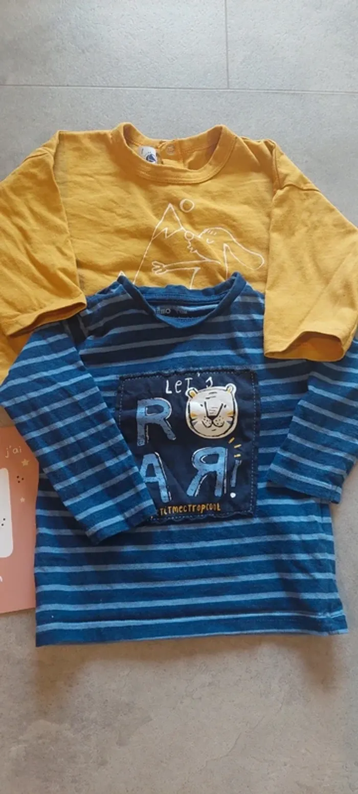 Lot 2 t shirts manches longues 12 mois - photo numéro 2