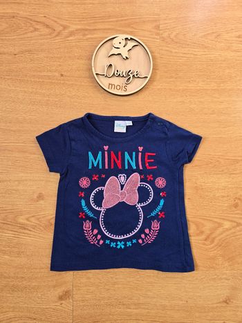 Vêtement Bébé Fille - T-shirt Minnie Bleu - Disney - 12 mois