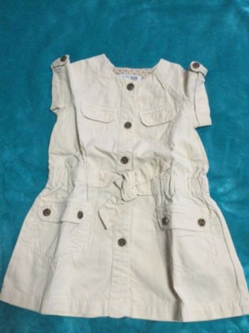 robe zara baby 18 / 24 mois 2 ans beige tbe  coton