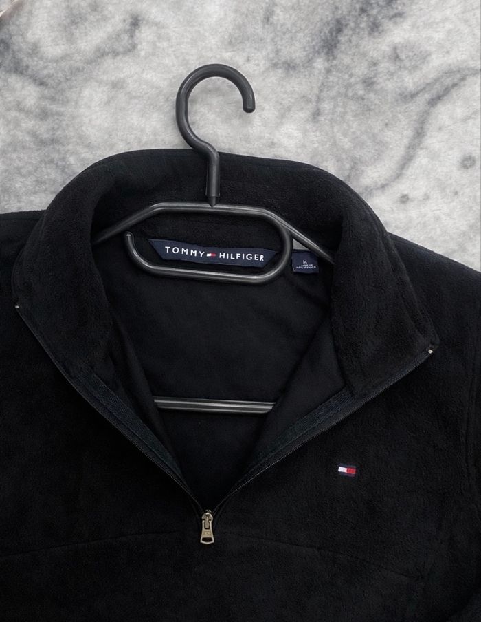 Polaire Tommy Hilfiger Femme M Noir 1/4 Zip – Logo Brodé - photo numéro 4