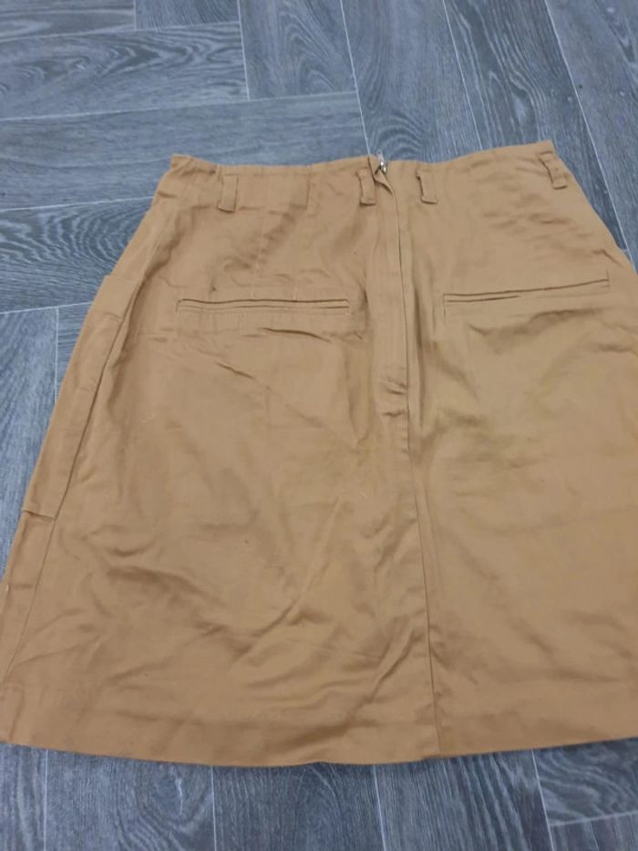 Jupe trapèze femme H&M T38 long 46cm marron clair - photo numéro 2