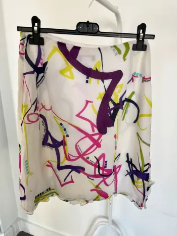 Jupe courte blanc multicolore Christian Lacroix