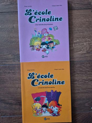Lot  de  2 bandes  dessinées L'école  Crinoline