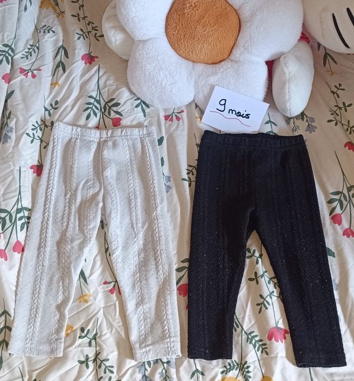 Lot de deux leggings bébé 9-12m 🌸