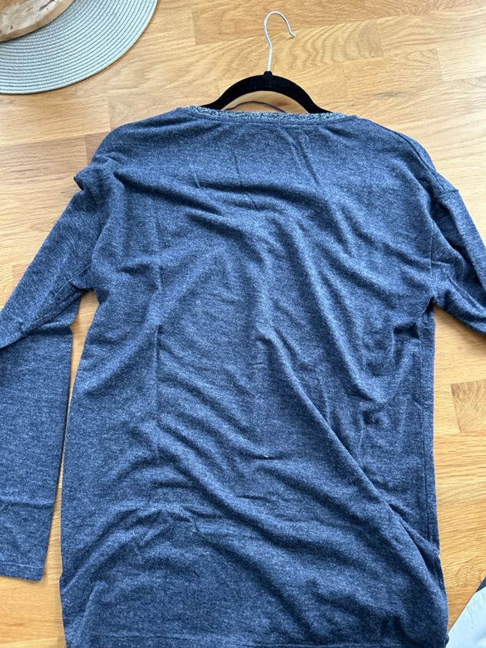 Kiabi - Pull de grossesse - bleu avec fil argent - T38 - photo numéro 7