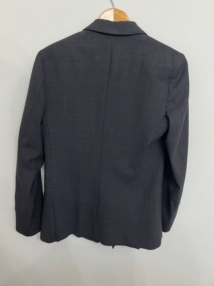 Blazer croisé Prince de Galles gris foncés style old money - photo numéro 2