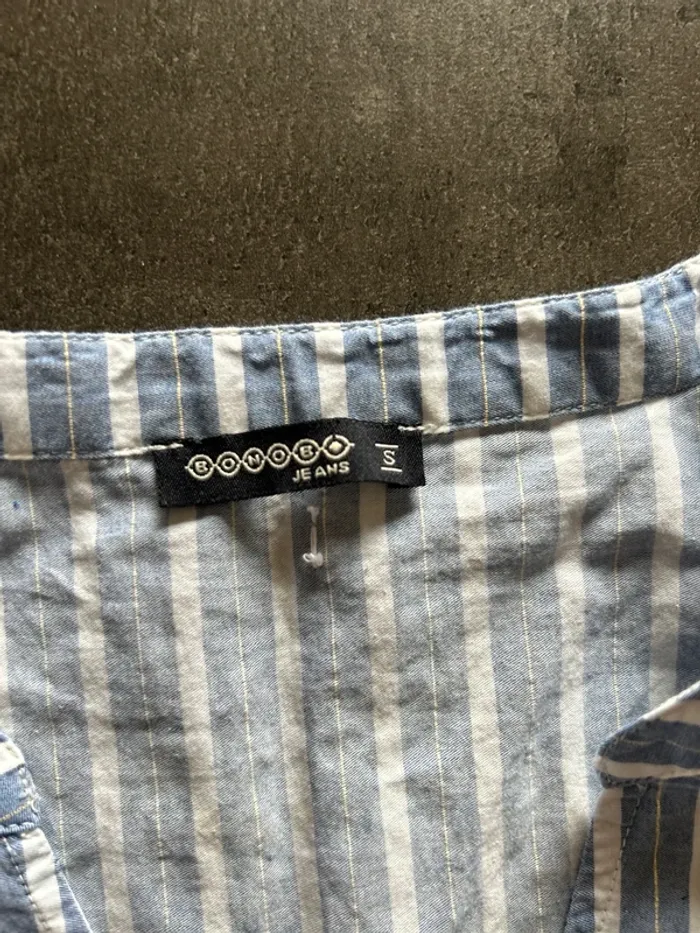 Blouse à manches courtes à rayures, bonobo, taille S - photo numéro 2