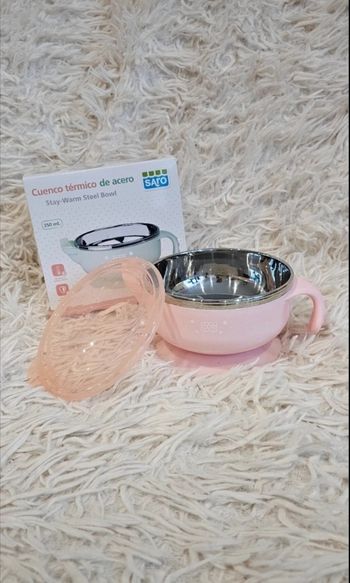 Bol thermique en acier rose Neuf