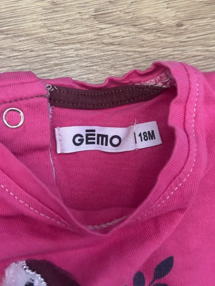 T-shirt rose oiseau Gémo - photo numéro 2