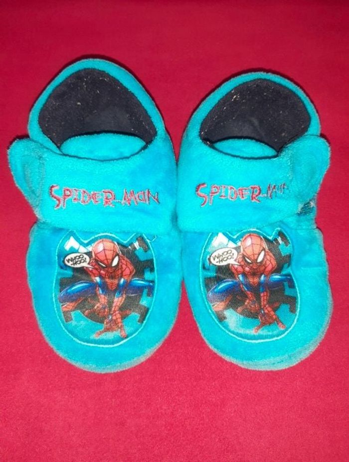 Chaussons garçon turquoise Spider Man