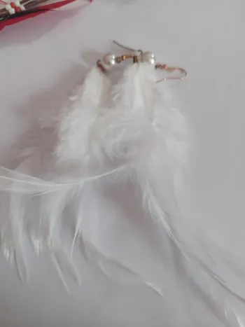 Boucle d'oreille plumes