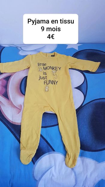Pyjama garçon en tissus taille 9 mois