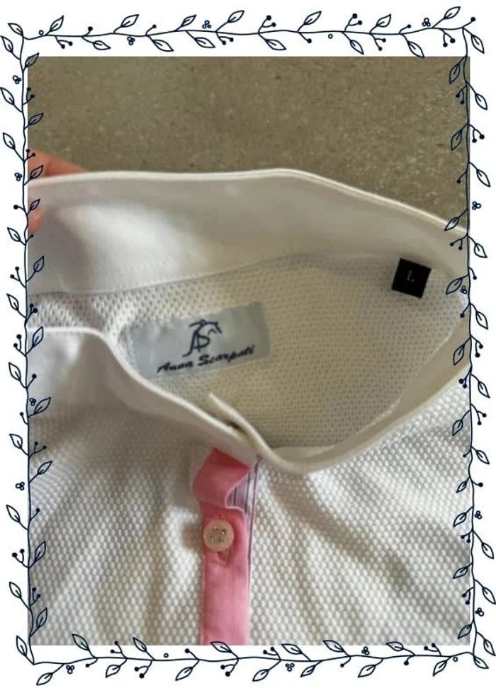 Polo rose et blanc Anna Scarpati taille L, neuf valeur 120€ - photo numéro 3