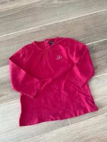 T-shirt manche longue/ sous pull framboise 18 mois fille