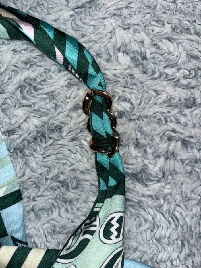 Bracelet foulard, bijoux acier inoxydable, bijou vert sapin - photo numéro 8