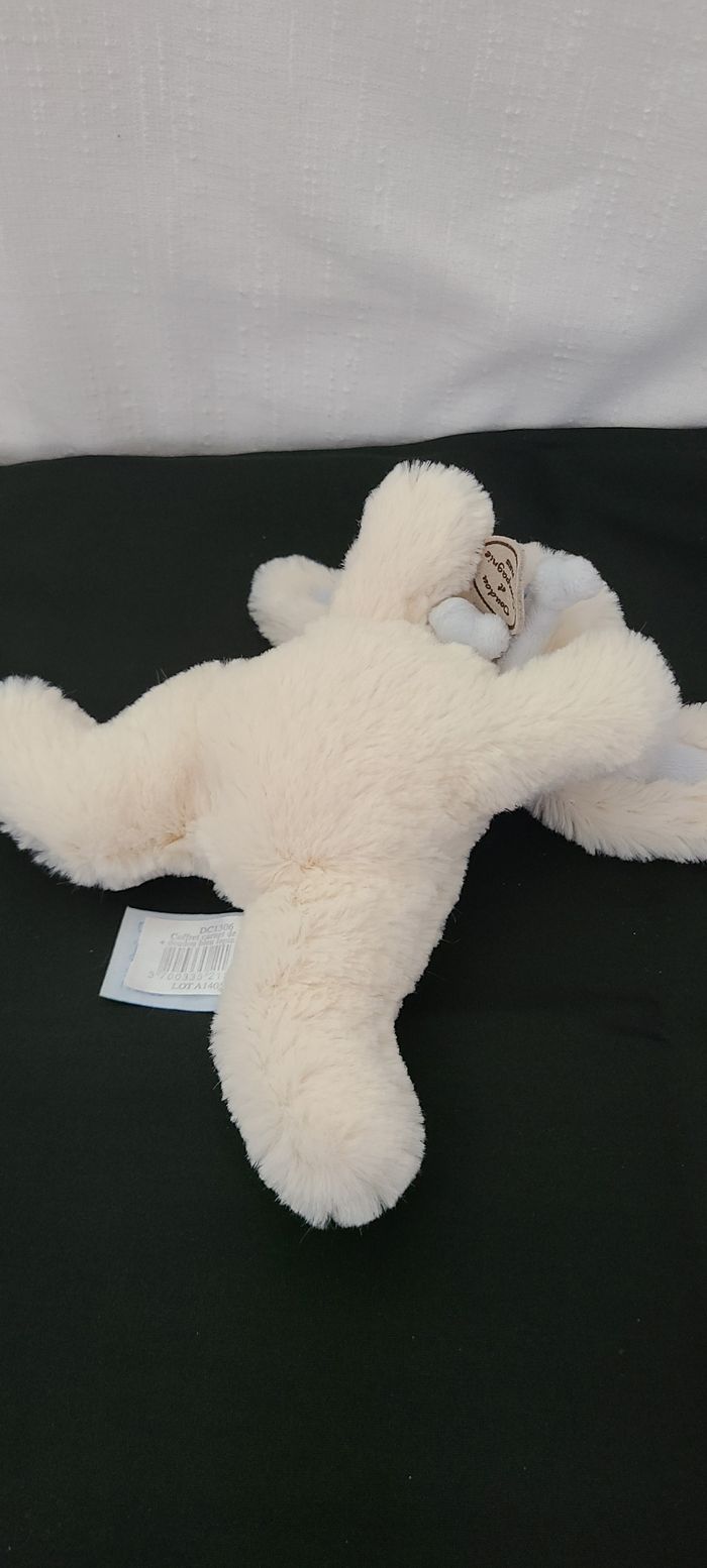 Doudou et compagnie lapin blanc bleu tout doux Bonbon 20 cm - photo numéro 4