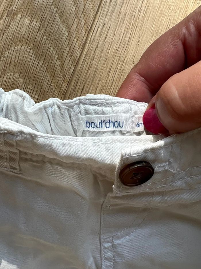 Pantalon blanc bout chou Monoprix taille 6 mois très bon état - photo numéro 3