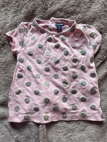 T-shirt mc rose à pois 3 mois