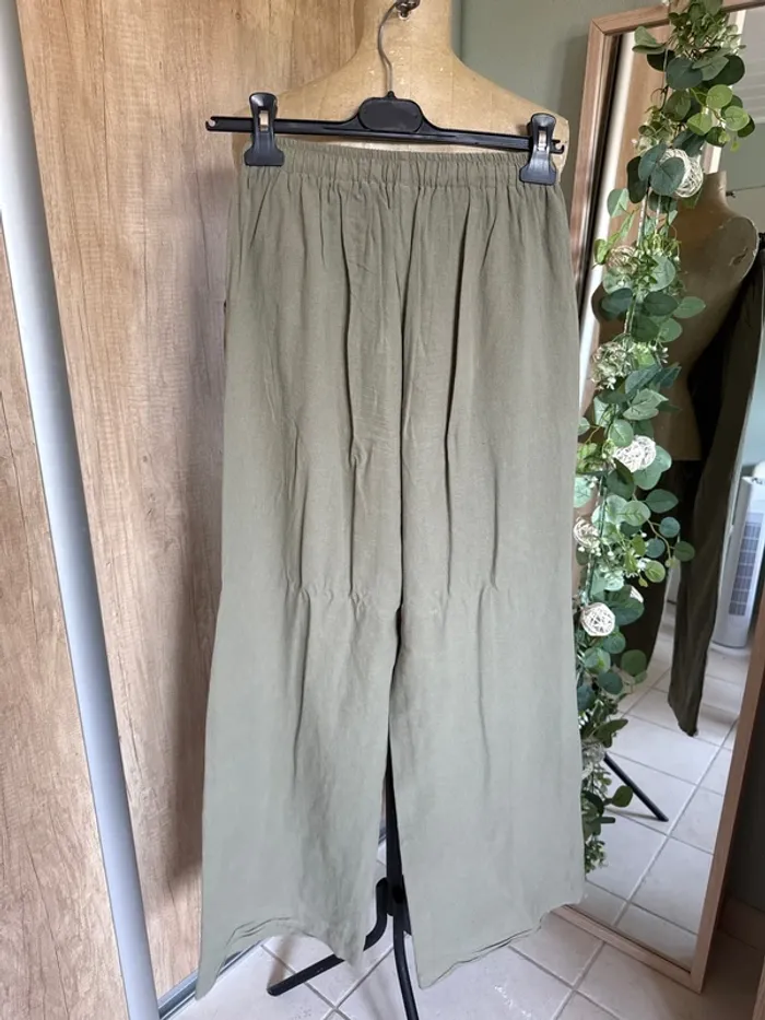 Pantalon jambes larges en coton femme - photo numéro 3