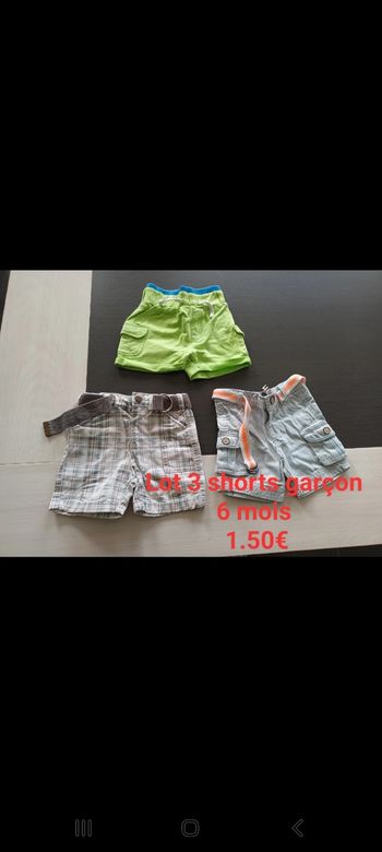 Lot 3 shorts garçon 6 mois