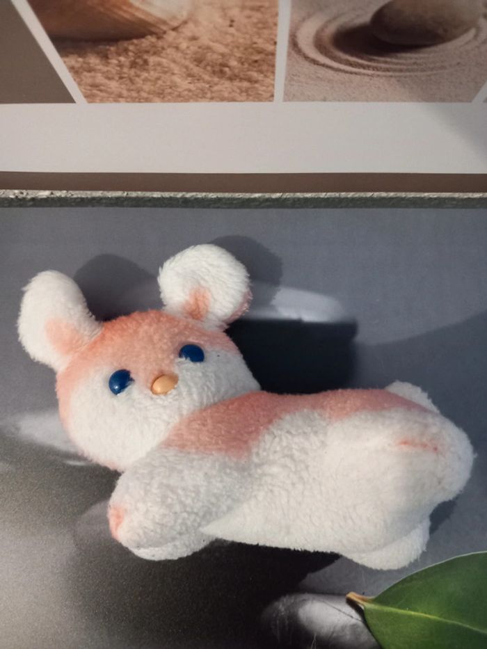 Peluche vintage lapin  Boulgom pastel aux yeux bleus 17cm - photo numéro 2