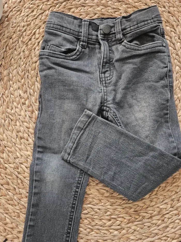Jeans slim gris taille réglable 4 ans - photo numéro 3
